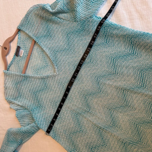 Jordan Taylor‎ Chevron Knit Beach Cover Up Teal White V Neck L - Picture 5 of 6